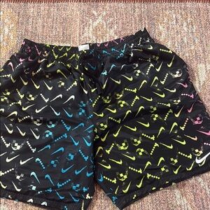 Nike Black Shorts with Multicolor9”digi  Swoosh ombré swim size XXL